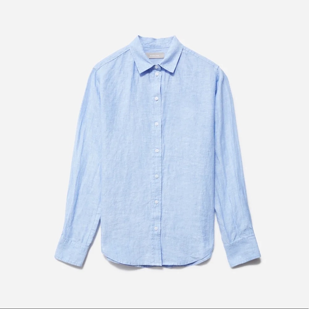 Everlane Relaxed Linen Shirt in Classic Blue